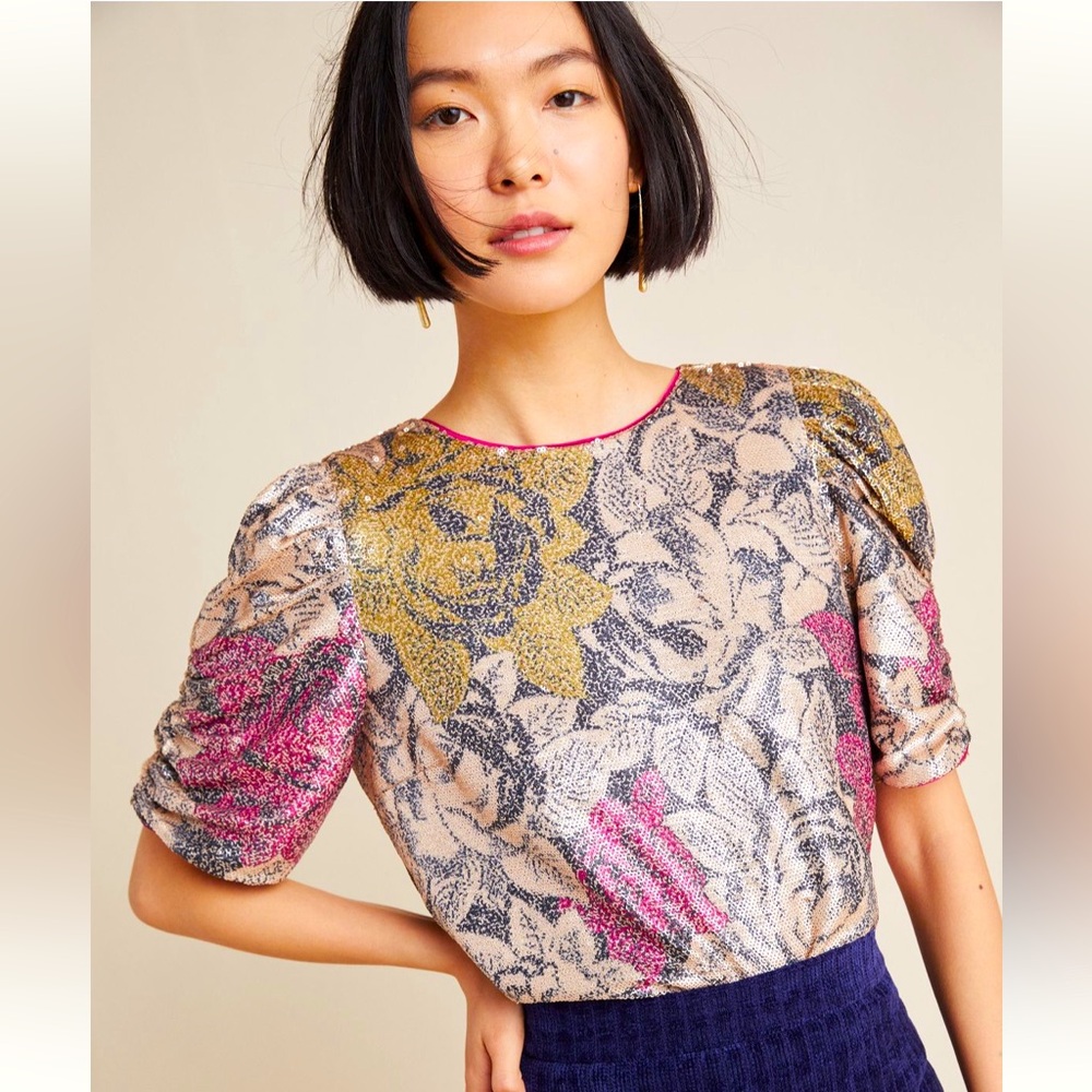 ANTHROPOLOGIE - Marie Sequined Blouse